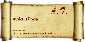Ávéd Tünde névjegykártya