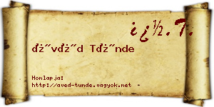 Ávéd Tünde névjegykártya